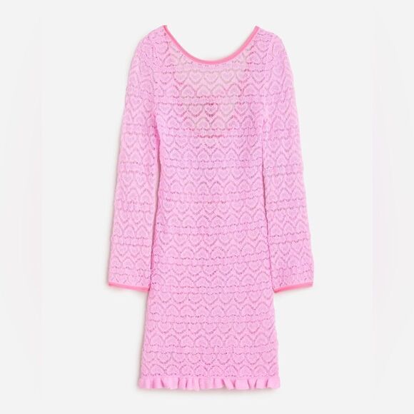 J Crew Limited Edition Open-Back Lace Mini Sweater Dress NWT - Picture 1 of 10